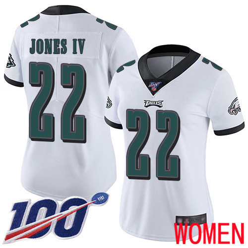 Women Philadelphia Eagles #22 Sidney Jones White Vapor Untouchable NFL Jersey Limited Player Season